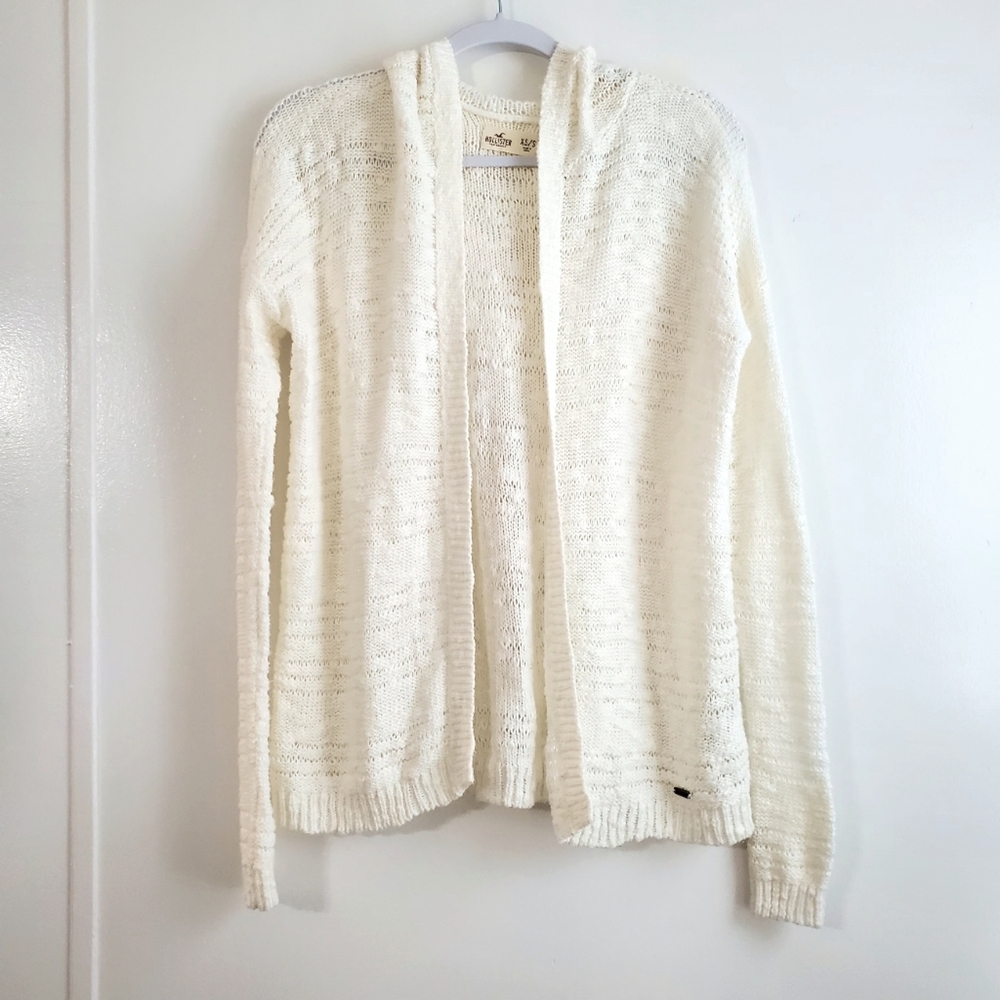 Hollister Cardigan Sweater Cream Off-white Womens Juniors Comfy Cozy XS Small